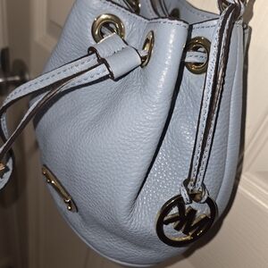 Michael Kors Light Blue Leather Bucket Bag